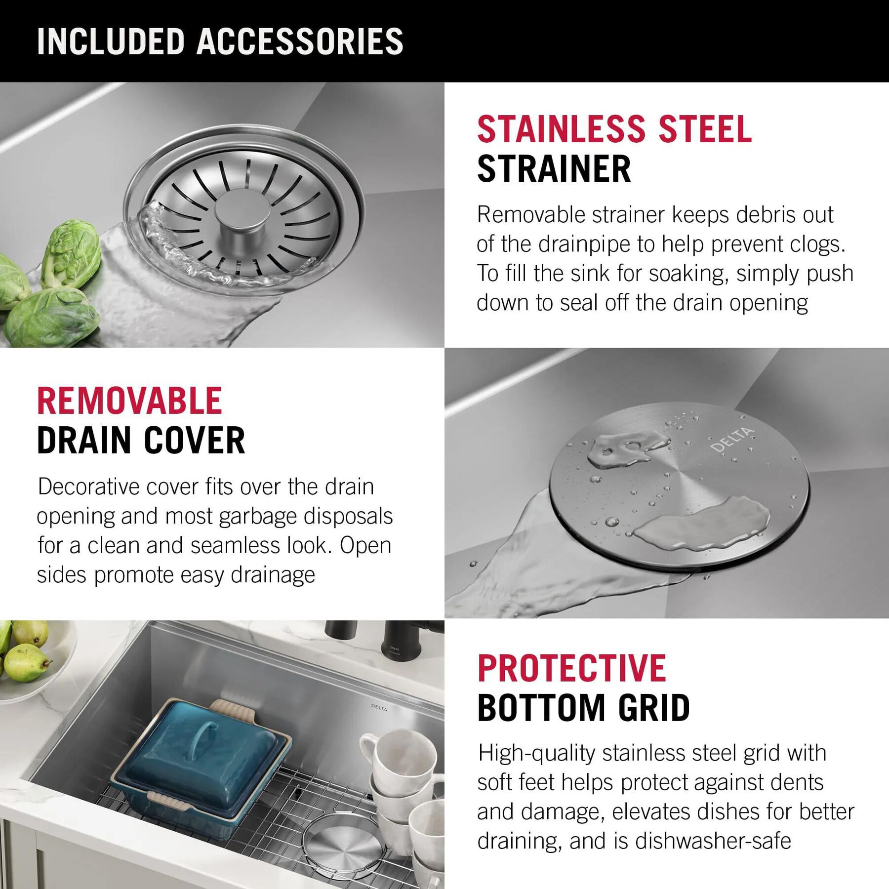 32&rdquo; Workstation Kitchen Sink Undermount&nbsp;16 Gauge&nbsp;Stainless Steel Single Bowl with&nbsp;WorkFlow&trade; Ledge and Accessories